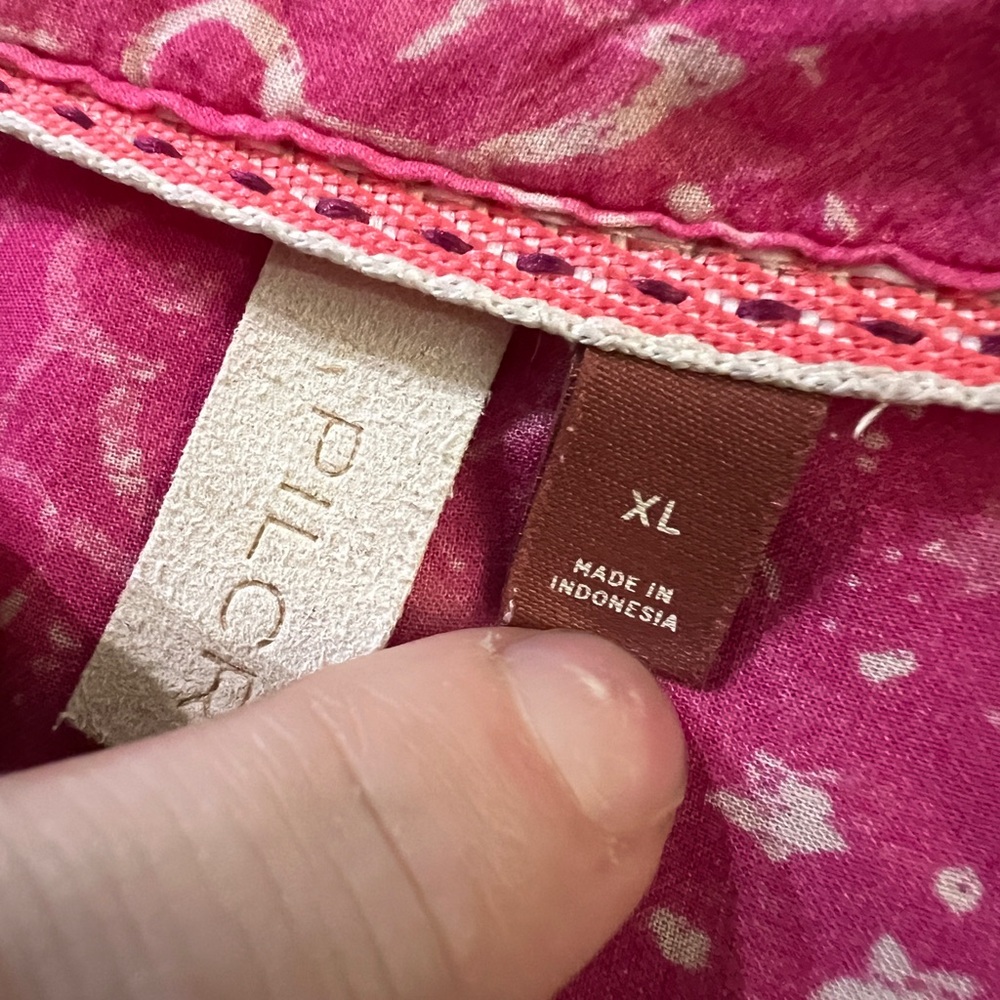 Pilcro colorblock patchwork button down shirt - image 2